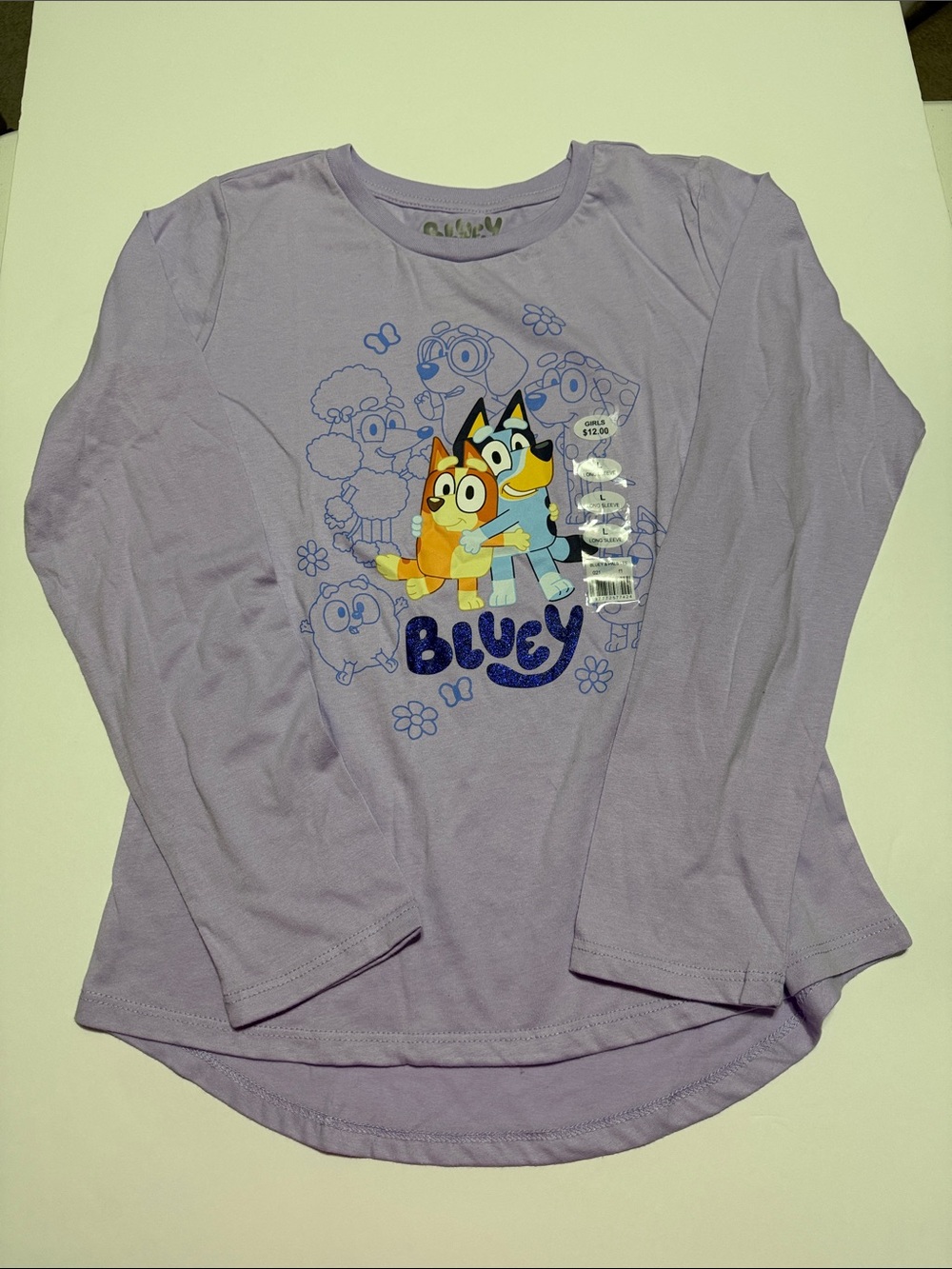Bluey Lavender Long-Sleeve Kids' Graphic Tee